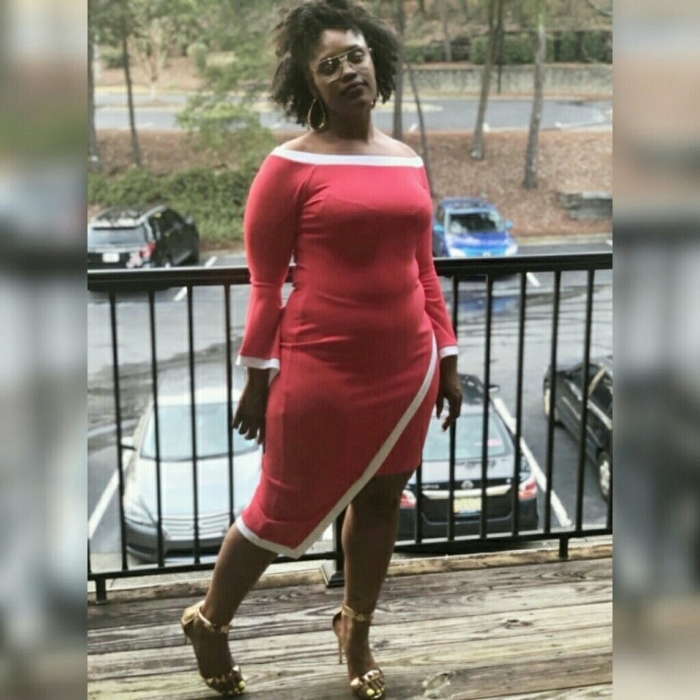 Off Shoulder Midi Bodycon Dress